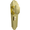 Door Knob Elwood Art Deco Privacy Pair Polished Brass H200xW63xP47mm in Polished Brass