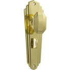 Door Knob Elwood Art Deco Privacy Pair Polished Brass H200xW63xP47mm in Polished Brass