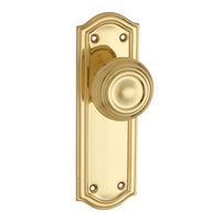 Door Knob Kensington Latch Pair Polished Brass H175xP57xW58mm in Polished Brass