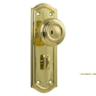 Door Knob Kensington Privacy Pair Polished Brass H175xP57xW58mm in Polished Brass