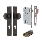 Pair of Iver Paddington knobs with rectangular backplates, featuring a sleek, modern design for architectural hardware applications.