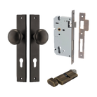 Pair of Iver Paddington knobs on rectangular backplates, shown in polished metal finish for architectural hardware applications.