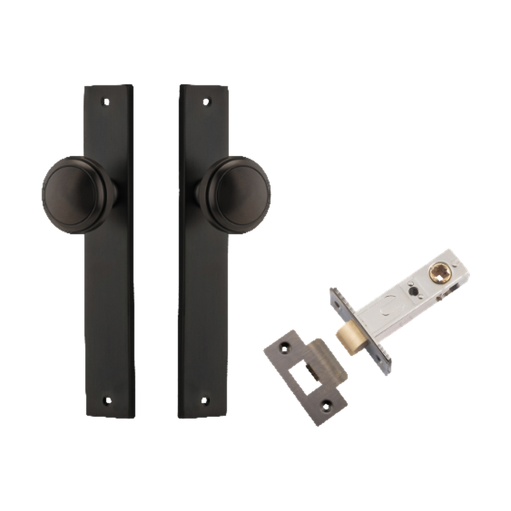 Door Knob Paddington Rectangular Latch Signature Brass H240xW38xP68mm Passage Kit Tube Latch Split Cam 'T' Striker Signature Brass Backset 60mm in Signature Brass