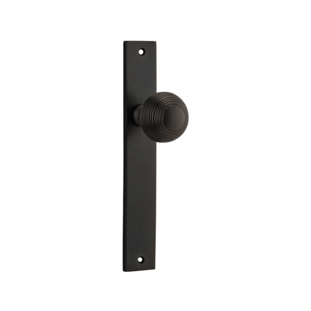 Door Knob Guildford Rectangular Latch Signature Brass H240xW38xP60mm in Signature Brass