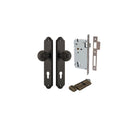 Door Knob Guildford Shouldered Euro Signature Brass CTC85mm H240xW50xP60mm Entrance Kit, Mortice Lock Euro Signature Brass CTC85mm Backset 60mm, Euro Cylinder Key Thumb 6 Pin Signature Brass L70mm KA1 in Signature Brass