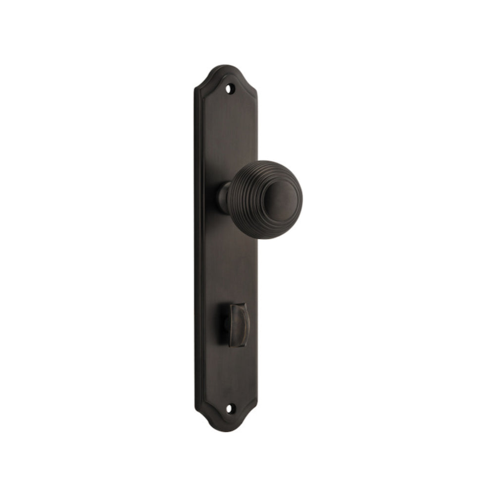 Door Knob Guildford Shouldered Privacy Signature Brass CTC85mm H237xW50xP60mm in Signature Brass