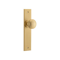 Door Knob Paddington Chamfered Latch Brushed Brass H240xW50xP63mm in Brushed Brass