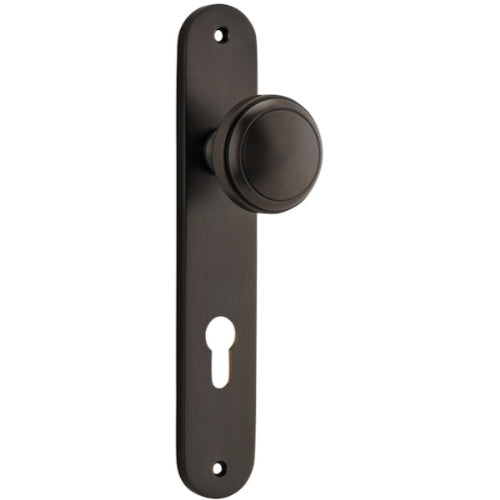 Door Knob Paddington Oval Euro Signature Brass CTC85mm H240xW50xP68mm in Signature Brass