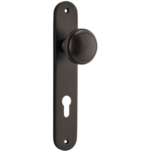 Door Knob Paddington Oval Euro Signature Brass CTC85mm H240xW50xP68mm in Signature Brass