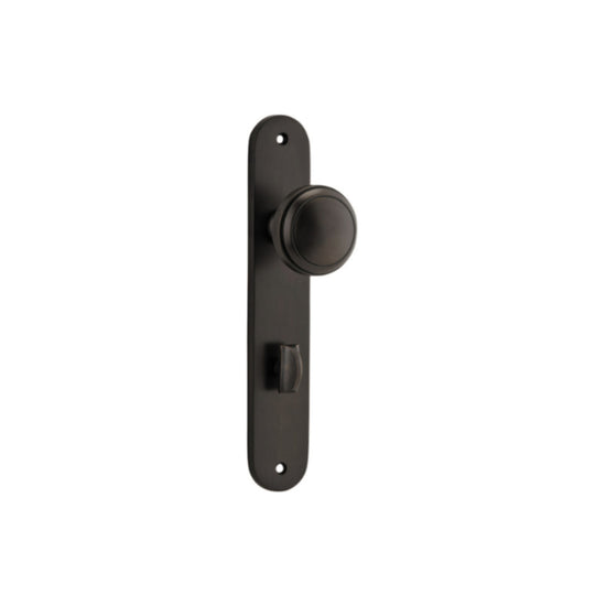 Door Knob Paddington Oval Privacy Signature Brass CTC85mm H240xW50xP68mm in Signature Brass