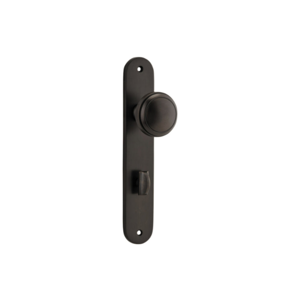 Door Knob Paddington Oval Privacy Signature Brass CTC85mm H240xW50xP68mm in Signature Brass