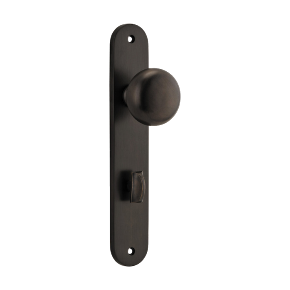 Door Knob Cambridge Oval Privacy Signature Brass CTC85mm H240xW40xP67mm in Signature Brass
