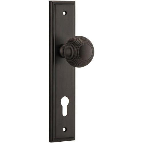 Door Knob Guildford Stepped Euro Signature Brass CTC85mm H237xW50xP60mm in Signature Brass