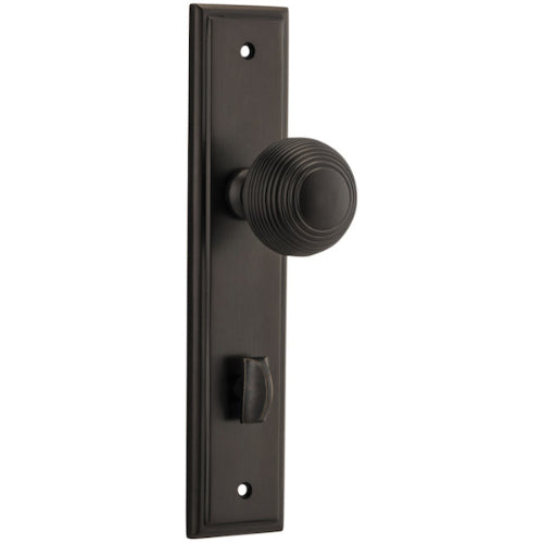 Door Knob Guildford Stepped Privacy Signature Brass CTC85mm H237xW50xP60mm in Signature Brass