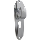 Door Knob Elwood Art Deco Euro Pair Chrome Plated H200xW63xP47mm in Chrome Plated