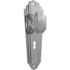 Door Knob Elwood Art Deco Lock Pair Chrome Plated H200xW63xP47mm in Chrome Plated
