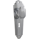 Door Knob Elwood Art Deco Lock Pair Chrome Plated H200xW63xP47mm in Chrome Plated