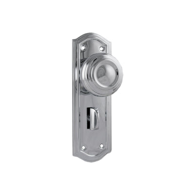 Door Knob Kensington Privacy Pair Chrome Plated H175xP57xW58mm in Chrome Plated