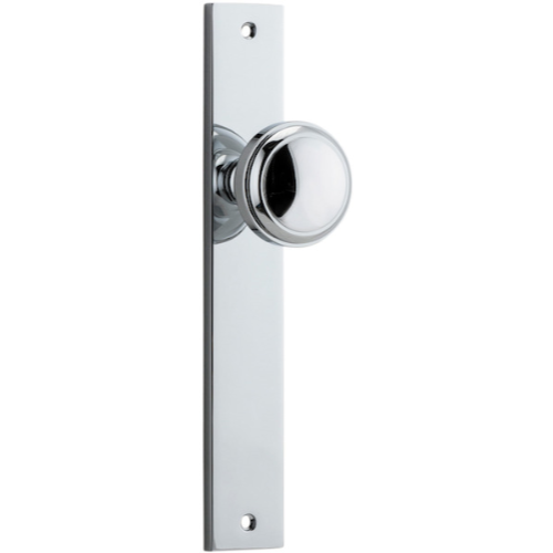 Door Knob Paddington Rectangular Latch Polished Chrome H240xW38xP68mm in Polished Chrome