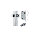 Door Knob Paddington Rectangular Euro Polished Chrome CTC85mm H240xW38xP68mm Entrance Kit Mortice Lock Euro Polished Chrome CTC85mm Backset 60mm, Euro Cylinder Key Thumb 6 Pin Polished Chrome L70mm KA1 in Polished Chrome