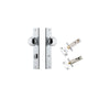 Door Knob Paddington Rectangular Privacy Polished Chrome CTC85mm H240xW38xP68mm Inbuilt Privacy Kit Tube Latch Split Cam 'T' Striker Polished Chrome Backset 60mm, Privacy Bolt Round Bolt Polished Chrome Backset 60mm in Polished Chrome