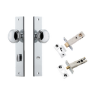 Pair of Iver Paddington knobs on rectangular backplates, showcasing elegant architectural hardware design.