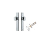 Door Knob Cambridge Rectangular Latch Polished Chrome H240xW38xP67mm Passage Kit Tube Latch Split Cam 'T' Striker Polished Chrome Backset 60mm in Polished Chrome