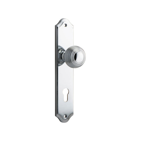 Door Knob Guildford Shouldered Euro Polished Chrome CTC85mm H237xW50xP60mm in Polished Chrome