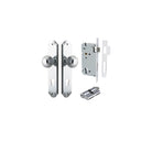 Door Knob Guildford Shouldered Euro Polished Chrome CTC85mm H240xW50xP60mm Entrance Kit, Mortice Lock Euro Polished Chrome CTC85mm Backset 60mm, Euro Cylinder Dual Function 5 Pin Polished Chrome L65mm KA1 in Polished Chrome