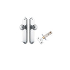 Door Knob Guildford Shouldered Latch Polished Chrome H240xW50xP60mm Passage Kit, Tube Latch Split Cam 'T' Striker Polished Chrome Backset 60mm in Polished Chrome