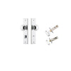 Door Knob Paddington Chamfered Privacy Polished Chrome CTC85mm D55xP63mm BPH240xW50mm Privacy Kit, Tube Latch Split Cam 'T' Striker Polished Chrome Backset 60mm, Privacy Bolt Round Bolt Polished Chrome Backset 60mm in Polished Chrome