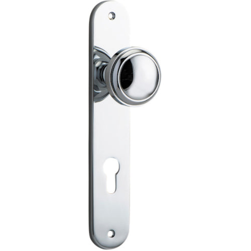 Door Knob Paddington Oval Euro Polished Chrome CTC85mm H237xW50xP68mm in Polished Chrome