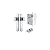 Door Knob Paddington Oval Euro Polished Chrome CTC85mm H240xW40xP68mm Entrance Kit, Mortice Lock Euro Polished Chrome CTC85mm Backset 60mm, Euro Cylinder Dual Function 5 Pin Polished Chrome L65mm KA1 in Polished Chrome