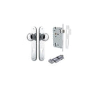 Door Knob Paddington Oval Euro Polished Chrome CTC85mm H240xW40xP68mm Entrance Kit, Mortice Lock Euro Polished Chrome CTC85mm Backset 60mm, Euro Cylinder Key Thumb 6 Pin Polished Chrome L70mm KA1 in Polished Chrome