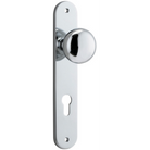 Door Knob Cambridge Oval Euro Polished Chrome CTC85mm H230xW40xP67mm in Polished Chrome