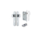 Door Knob Cambridge Oval Euro Polished Chrome CTC85mm H240xW40xP67mm Entrance Kit, Mortice Lock Euro Polished Chrome CTC85mm Backset 60mm, Euro Cylinder Dual Function 5 Pin Polished Chrome L65mm KA1 in Polished Chrome