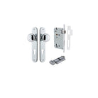 Door Knob Cambridge Oval Euro Polished Chrome CTC85mm H240xW40xP67mm Entrance Kit, Mortice Lock Euro Polished Chrome CTC85mm Backset 60mm, Euro Cylinder Key Thumb 6 Pin Polished Chrome L70mm KA1 in Polished Chrome