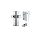 Door Knob Cambridge Stepped Euro Polished Chrome CTC85mm H240xW50xP67mm Entrance Kit, Mortice Lock Euro Polished Chrome CTC85mm Backset 60mm, Euro Cylinder Dual Function 5 Pin Polished Chrome L65mm KA1 in Polished Chrome