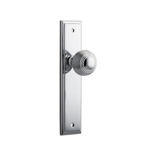 Door Knob Guildford Stepped Latch Polished Chrome H237xW50xP60mm in Polished Chrome