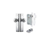 Door Knob Guildford Stepped Euro Polished Chrome CTC85mm H240xW50xP60mm Entrance Kit, Mortice Lock Euro Polished Chrome CTC85mm Backset 60mm, Euro Cylinder Dual Function 5 Pin Polished Chrome L65mm KA1 in Polished Chrome