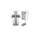 Door Knob Guildford Stepped Euro Polished Chrome CTC85mm H240xW50xP60mm Entrance Kit, Mortice Lock Euro Polished Chrome CTC85mm Backset 60mm, Euro Cylinder Dual Function 5 Pin Polished Chrome L65mm KA1 in Polished Chrome