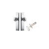 Door Knob Guildford Stepped Latch Polished Chrome H240xW50xP60mm Passage Kit, Tube Latch Split Cam 'T' Striker Polished Chrome Backset 60mm in Polished Chrome