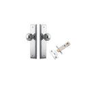 Door Knob Guildford Stepped Latch Polished Chrome H240xW50xP60mm Passage Kit, Tube Latch Split Cam 'T' Striker Polished Chrome Backset 60mm in Polished Chrome
