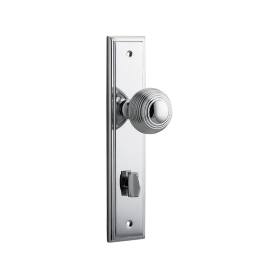 Door Knob Guildford Stepped Privacy Polished Chrome CTC85mm H237xW50xP60mm in Polished Chrome