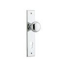 Door Knob Cambridge Chamfered Euro Polished Chrome H240xW50xP63mm in Polished Chrome