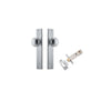 Door Knob Paddington Rectangular Latch Brushed Chrome H240xW38xP68mm Passage Kit Tube Latch Split Cam 'T' Striker Brushed Chrome Backset 60mm in Brushed Chrome