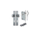 Door Knob Cambridge Rectangular Euro Brushed Chrome CTC85mm H240xW38xP67mm Entrance Kit Mortice Lock Euro Brushed Chrome CTC85mm Backset 60mm, Euro Cylinder Key Thumb 6 Pin Brushed Chrome L70mm KA1 in Brushed Chrome