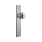 Door Knob Guildford Rectangular Latch Brushed Chrome H240xW38xP60mm in Brushed Chrome