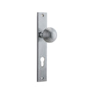 Door Knob Guildford Rectangular Euro Brushed Chrome CTC85mm H240xW38xP60mm in Brushed Chrome