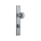 Door Knob Guildford Rectangular Privacy Brushed Chrome CTC85mm H240xW38xP60mm in Brushed Chrome